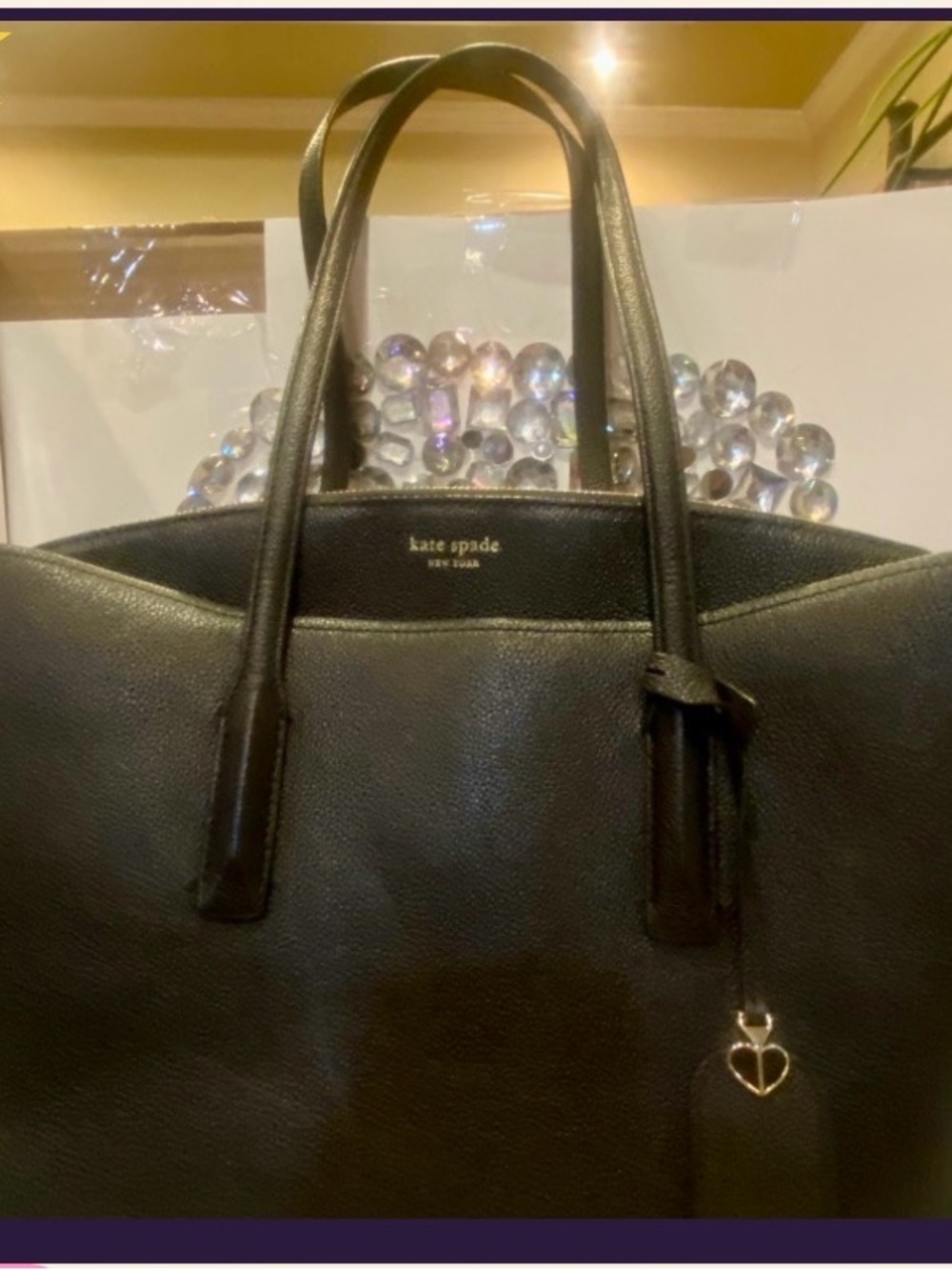 Kate Spade Margaux Large Work Tote Black Pebbled Leather PXRUA230